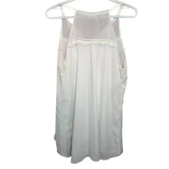 White House Black Market Chiffon Fringe Dressy Professional Tank Top - Picture 2 of 7